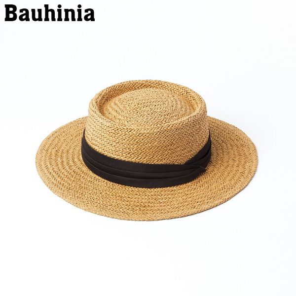 

bauhinia casual handmade women summer wide brim straw hat beach sun hat women sombrero mujer chapeau, Blue;gray