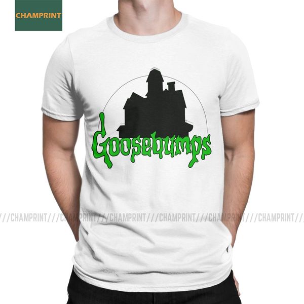 

the deadliest place to be goosebumps t-shirts men haunted halloween monster movie cotton tee short sleeve t shirt plus size