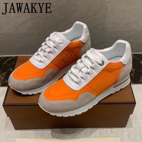 

muliticolor patchwork casual shoes wedge inner height increase heel sneakers women lace up real leather feminino running shoes, Black