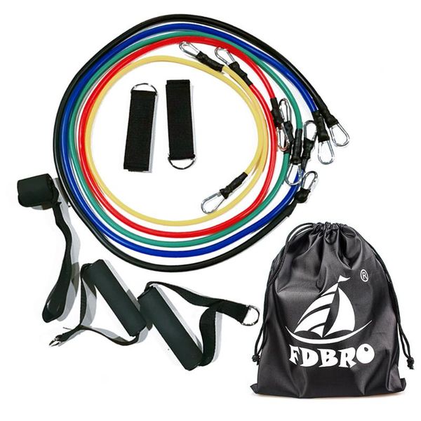 

fdbro pull rope fitness exercises resistance bands latex tubes pedal excerciser body training workout yoga 11pcs/set ship