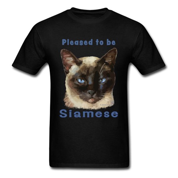 

cotton men t shirt personalized summer tshirts funny t-shirt smug looking siamese cat graphic clothes black tees wholesale