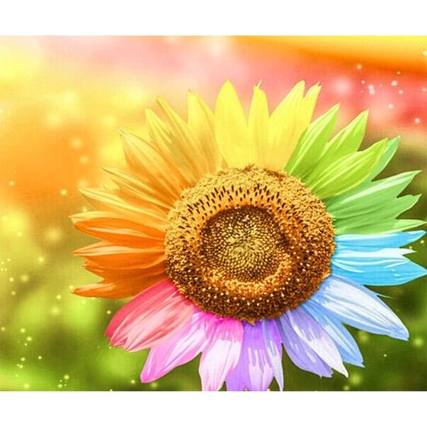 

5d diy diamond mosaic colorful sunflower diamond painting cross stitch round rhinestone mosaic unfinished home decoration gift