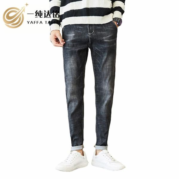 

2020 winter mid pants men trousers boy plus size pants men jeans scratched long trousers fashion jeans denim male, Blue