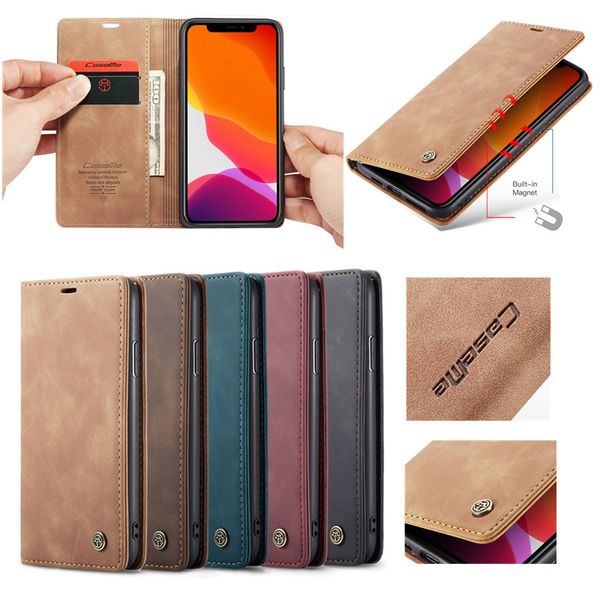 

caseme leather case for iphone 12 11 pro max xs max xr x se 2020 6 7 8 plus 6s 5g samsung note 20 ultra a81 a91 m30s magnetic wallet cases