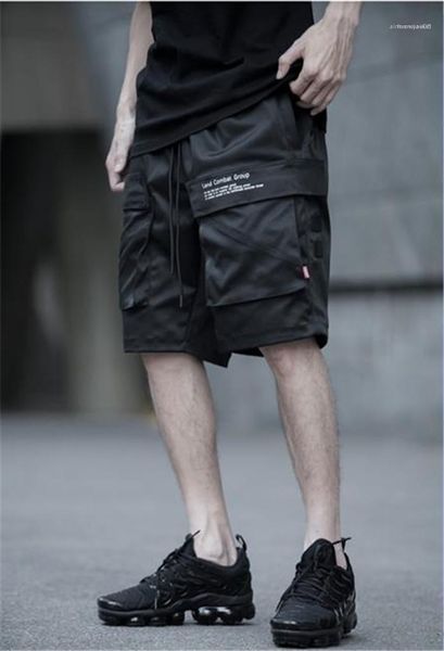 

trousers summer mens shorts loose knee length cargo pants sports teenager fashion shorts with pockets male, White;black