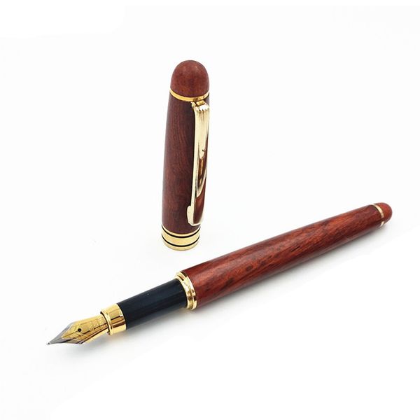 

exquisite luxury business red fountain pen eco-friendly 0.7mm wooden ballpoint