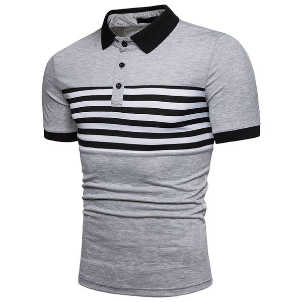 

new men's ouma stripe stitching short-sleeved, White;black