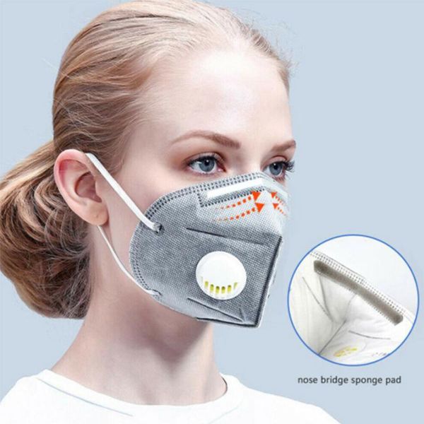 

kn95 face mask filter mask With valve non-woven protects breathing safely and effectively face masks independent packagin DHL free shipping