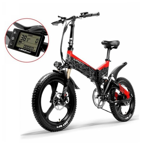 

48v 400w 13ah l g full suspension 20 inch electric bike folding e-bike, Silver;blue