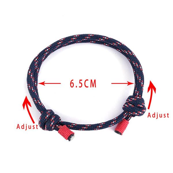 

stylish simple adjustable parachute cord hand line anchor style bracelet, Black