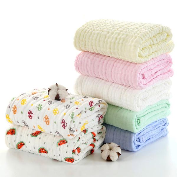 

baby bath towel cotton absorbent 6 layers kids muslin pgraphy blanket infant sleeping wrap 105x105cm