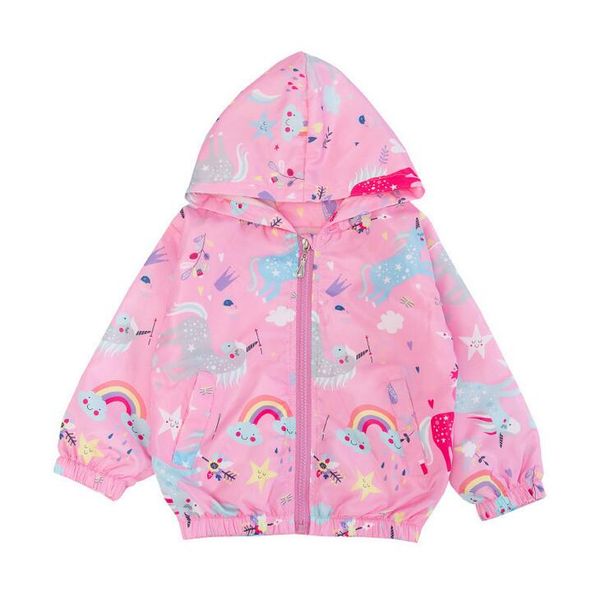 

unicorn cartoon jacket children's hooded boys and girls' stormsuit long sleeve kids coats kids designer clothes girls jacket cotto, Blue;gray
