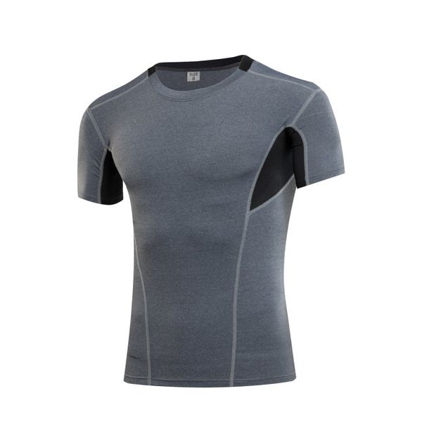 

yoga outfits cool sports men compression athletic apparel sport t-shirt quick dry fitness running gym training short sleeve tees, White;red