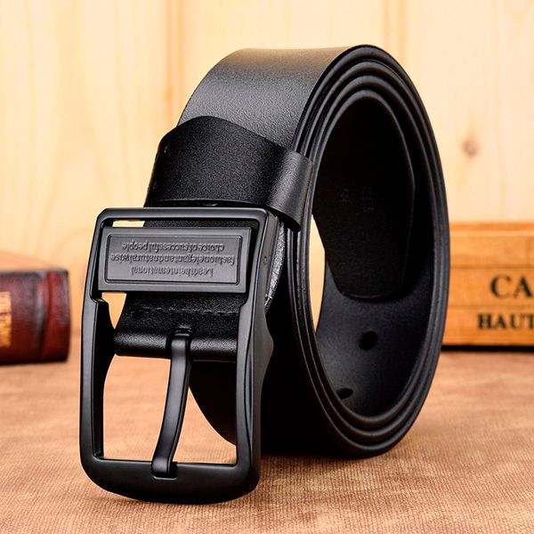 

leather belt men male genuine leather belt strap 2020 luxury pin buckle belts for men cummerbunds ceinture homme, Black;brown