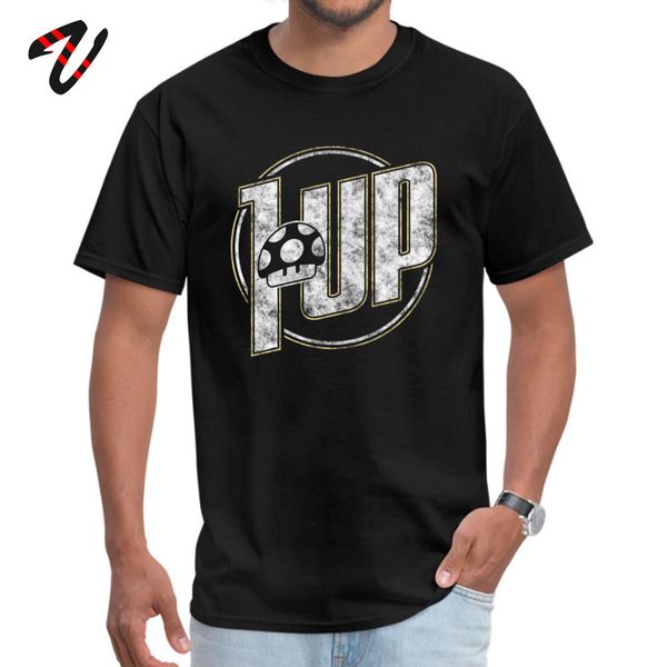 

1-up tees men gamer super mario mushroom print t-shirts cotton fabric summer short sleeve clothes plumber adventure tshirt