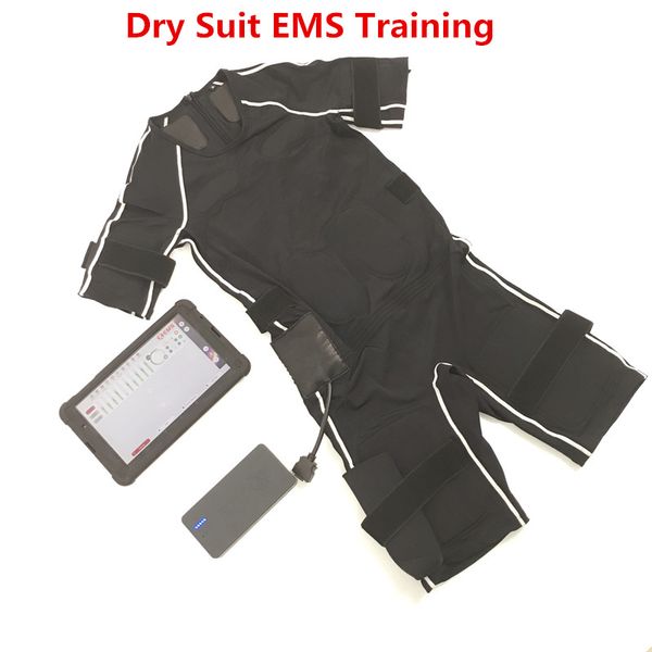 

powerful wireless electric muscle stimulator suit wireless ems fitness training dry suit train yourself at home bio suit, Black;white