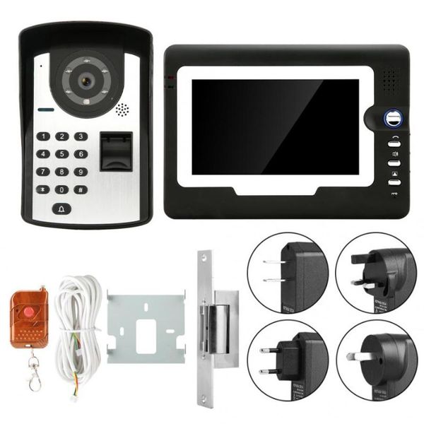 

doorbells deurbel met camera 7in lcd display password fingerprint video door visual intercom doorbell with no lock
