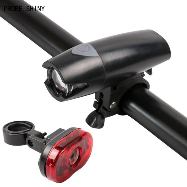 

probe shiny bicycle lights bicycle light led lamp bike front head light + rear safety taillight a714