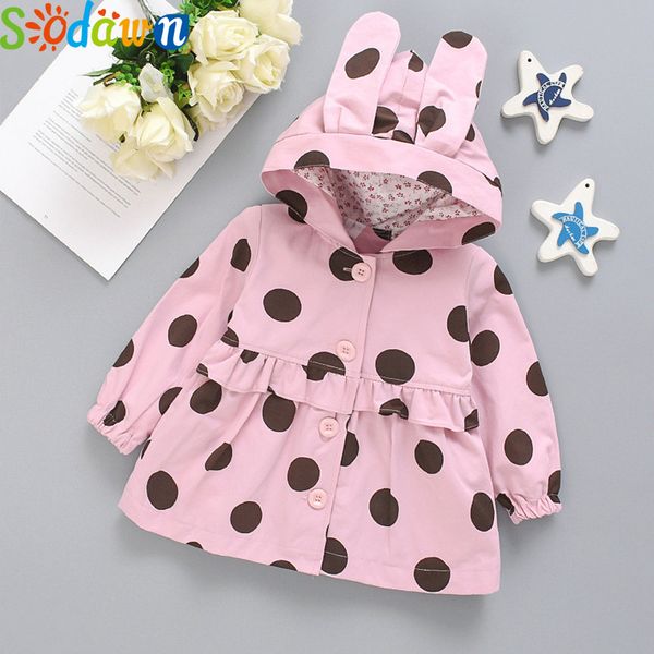 

sodawn baby girl windbreaker new winter autumn long sleeve dot printing sweet hoodies kids clothes toddler children outerwear, Blue;gray