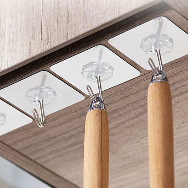 

20pcs nano-glue strong transparent suction cup hook kitchen bathroom hanger hook 6 * 6cm punch-seamless hooks for hanging