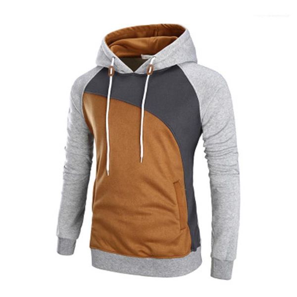 

slim pocket plus size three color block stitching spring autumn hoodie men colorblock casual thicken hoodie sweatshirts long sleeved, White;black