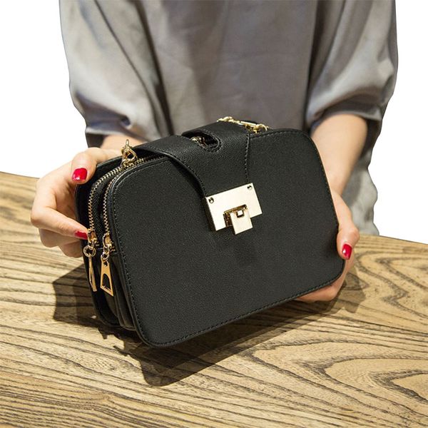 

fashion female bag chain bag three-layer clip female