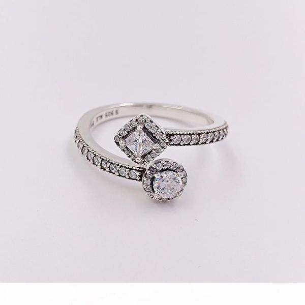 

authentic 925 sterling silver rings abstract elegance, clear cz fits european pandora style jewelry 191031cz