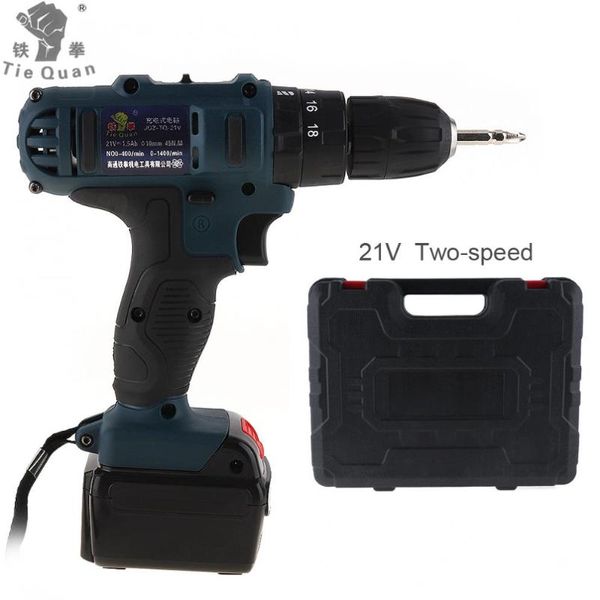 

ac 110 - 220v cordless 21v electric drill / screwdriver with 45 n*m lithium battery for handling screws / punching