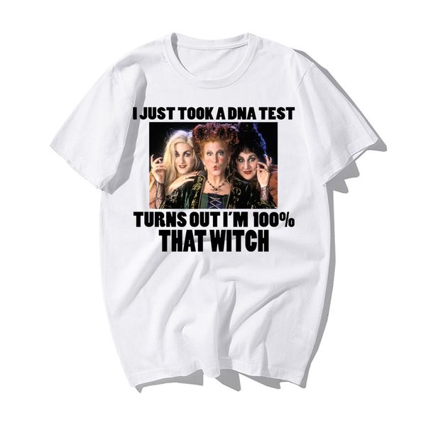 

hocus pocus sanderson sisters funny halloween movie t-shirt i just took a dna test mens funny tshirt casual cotton t shirt