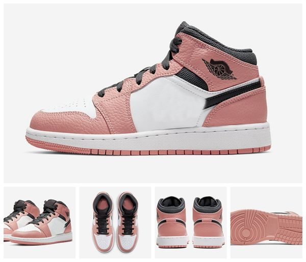

new 1 mid pink quartz women sneakers 2020 basketball shoes jumpman trainers girls baskets 1s des chaussures zapatos