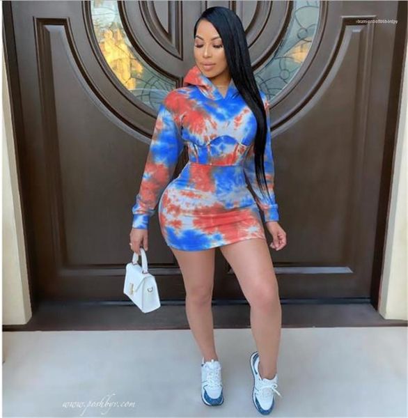 

одежда галстук окрашенных женщин desigenr платье мода с длинным рукавом с капюшоном мини платье новой повседневные женщины осень, Black;pink