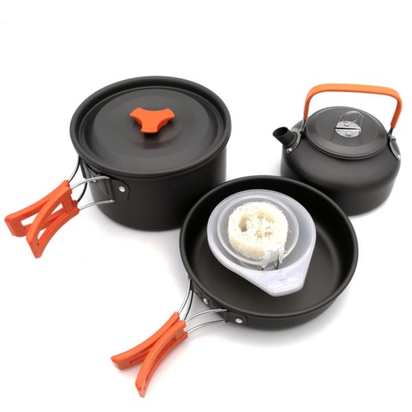 

9pcs cookware set spoon outdoor alumina portable backpacking picnic accessories