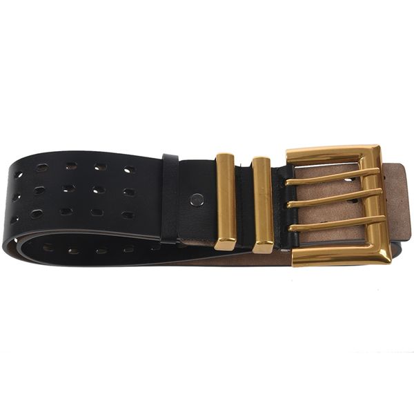 

new autumn vintage fashion cowskin leather belts female hollow out wide belts for women korean style tide, Black;brown
