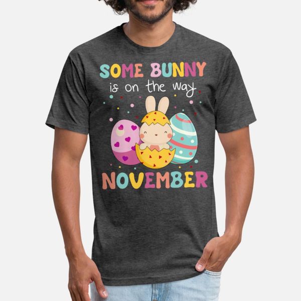 

november baby announcement some bunny t shirt men customized short sleeve s-xxxl standard crazy fashion spring autumn pictures shirt