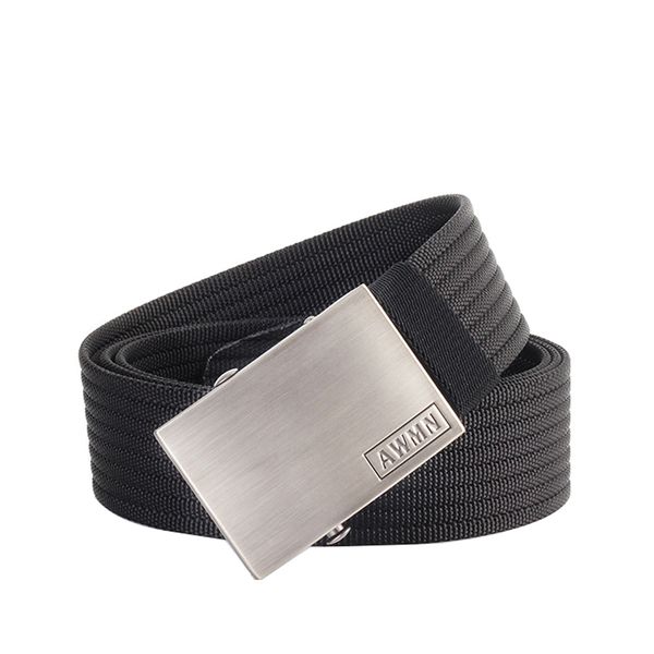 

nylon belt fashion trend alloy soomth buckle men belt thicken nylon men outdoor casual cowboy pants, Black;brown