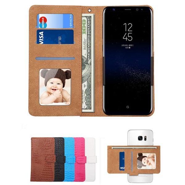 

cgjxsuniversal crocodile print leather wallet phone case with card slots filp holder folio cover for iphone samsung huawei lg xiaomi