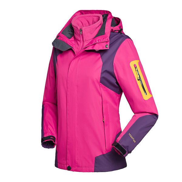 

outdoor waterproof jacket men's popular brand three-in-one splittable winter outdoor fleece inner wearing brushed and thick warm, Blue;black