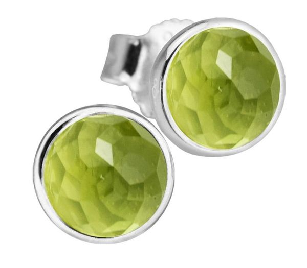 

august droplets stud earrings with peridot 100% 925 sterling silver jewelry 1, Golden;silver