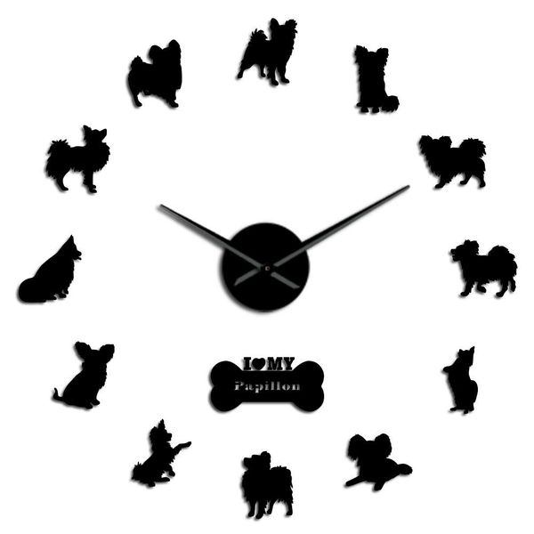 

спаниель наклейки игрушка новоселье владельцы wall собака собака papillon часы часы бескаркасных подарочные настенные continental для большо