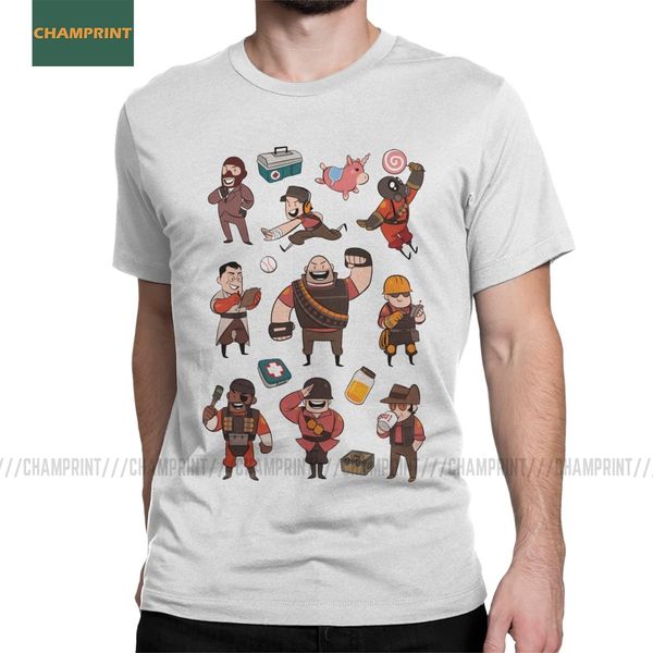 

funny tf2 team fortress t-shirt for men o neck pure cotton t shirts engineer game soldier short sleeve tee shirt plus size