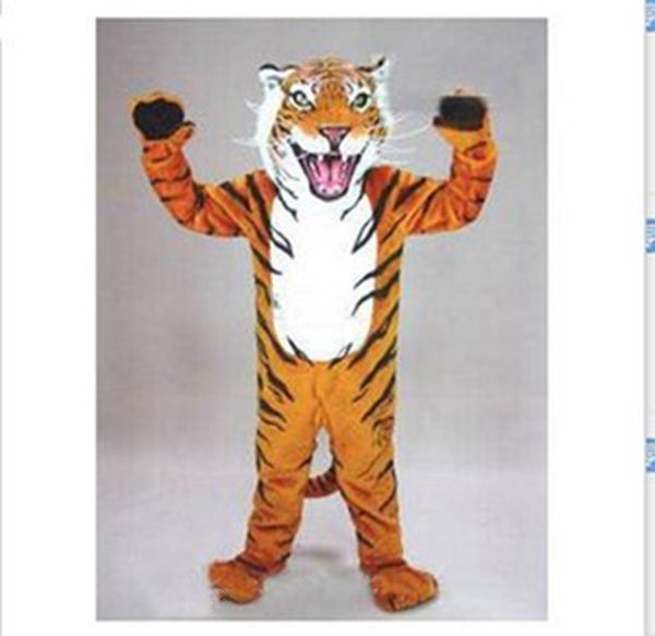 

20188 new professional custom bengal tiger cat mascot head costume suit halloween ems ing, Red;yellow