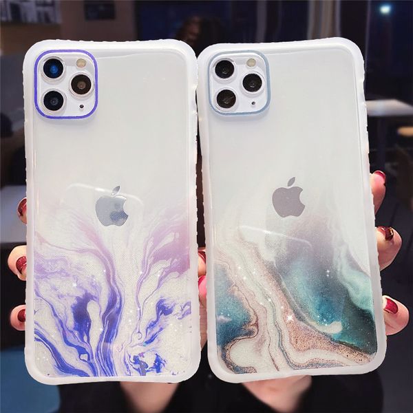 

градиент marble texture блеск телефон чехол для iphone 11 11pro max xr xs max x 6s 7 8 plus 11pro se 2020 transparent
