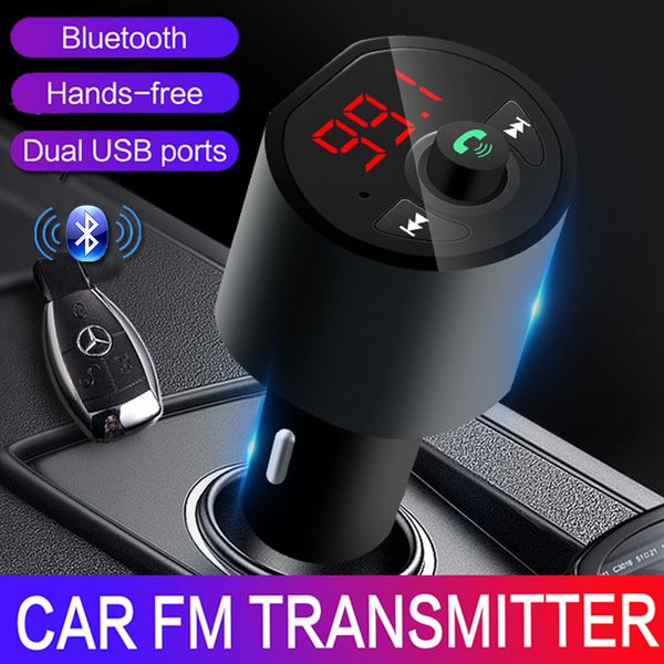 

jinserta bluetooth 5.0 fm transmitter handscar mp3 player 4.1a dual usb charger support u disk tf music audio player