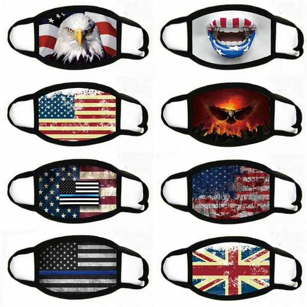 

face mask printed leopard usa flag leaf mask ear loop adjustable anti dust haze durable breathable mouth cover wholesale#333, Black