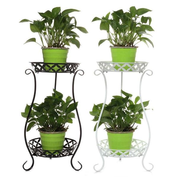 

flower shelf room wrought plant simple iron double-layer living garden pot for coffee balcony bar rack indoor stand dayupshop knscy