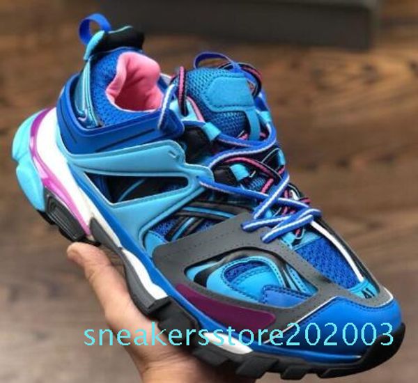 

triple s 3.0 track paris tess mens gomma trek red 2020 new arrival women des chaussure fashion scarpe femmes casual shoes sneakers s03, Black