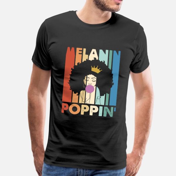 

funny afro natural hair 70s 80s retro melanin gift t shirt men printing cotton o-neck trend crazy basic summer standard shirt