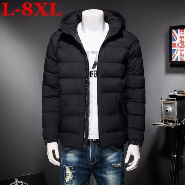 

plus size 10xl 9xl 8xl men winter jacket warm male coats fashion thick thermal men parkas casual clothing large, Black