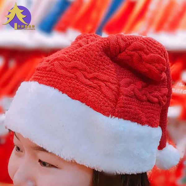 

christmas tree ornament pendant new wool christmas hat hat children's long hats
