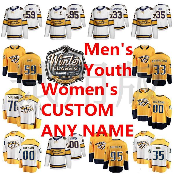 

2020 зимняя классика nashville predators джерси дюшен джерси josi виктор арвидссон пекка ринне subban хоккей трикотажные изделия на заказ пр, Black;red